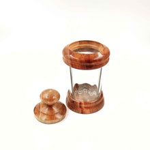 Wooden Table Glass jars - Set of 2