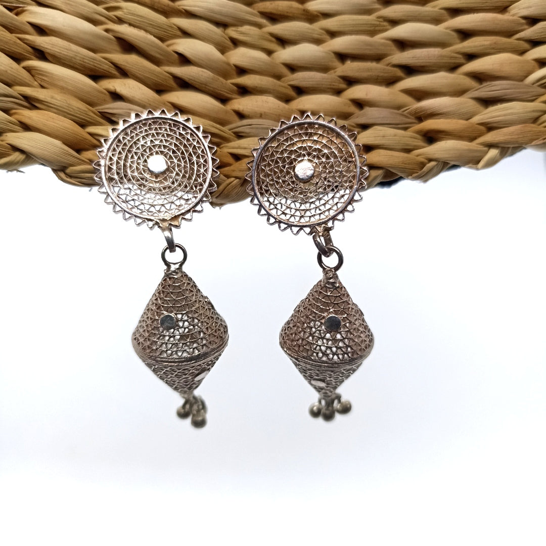 Silver Filigree Danglers with studs