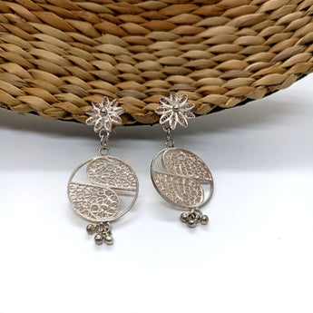 Silver Filigree Floral Earrings
