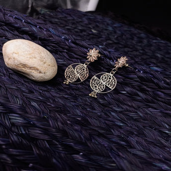 Silver Filigree Floral Earrings