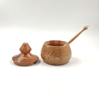 Wooden Mukhwas jar with spoons - Set of 2