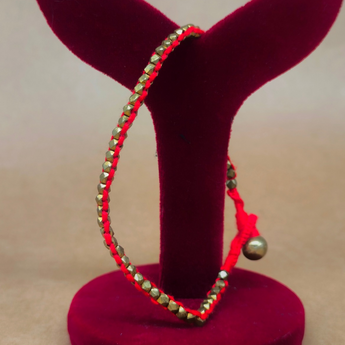 Dokra Square Beads Anklet
