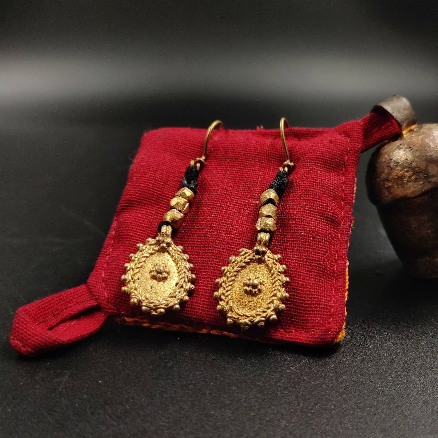 Dokra Temple Bead Earrings