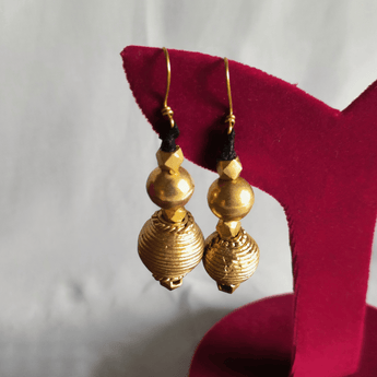 Dokra Grooved Bead Earrings