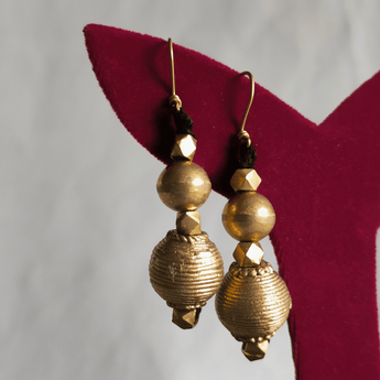 Dokra Grooved Bead Earrings
