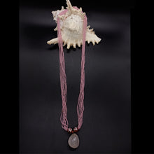 Rose Quartz Necklace and Metal Beads