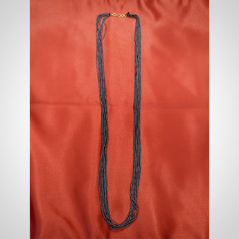 9 layered small grey beads necklace