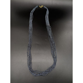 9 layered small grey beads necklace