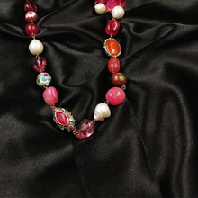 Red Quartz Necklace with Shell Pearls and Metal Beads