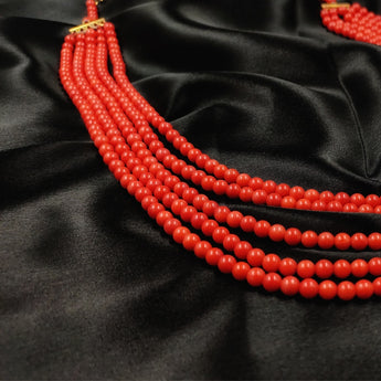 Five Layered Coral Beads Necklace