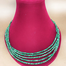 Green metal beads-layered Necklace