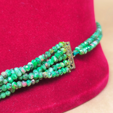 Green metal beads-layered Necklace