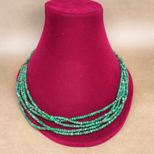 Green metal beads-layered Necklace