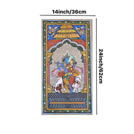 Tussar Pattachitra painting of Radha Krishna