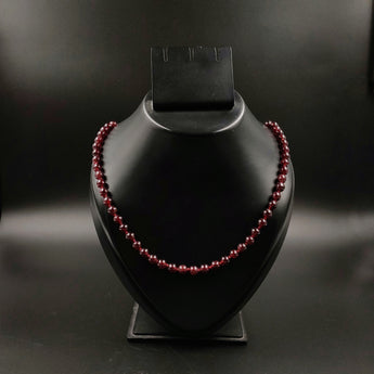 Single strand garnet necklace