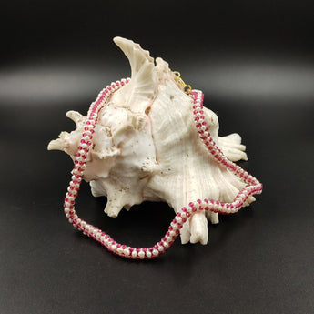 Garnet beads, 4 strands braided necklace