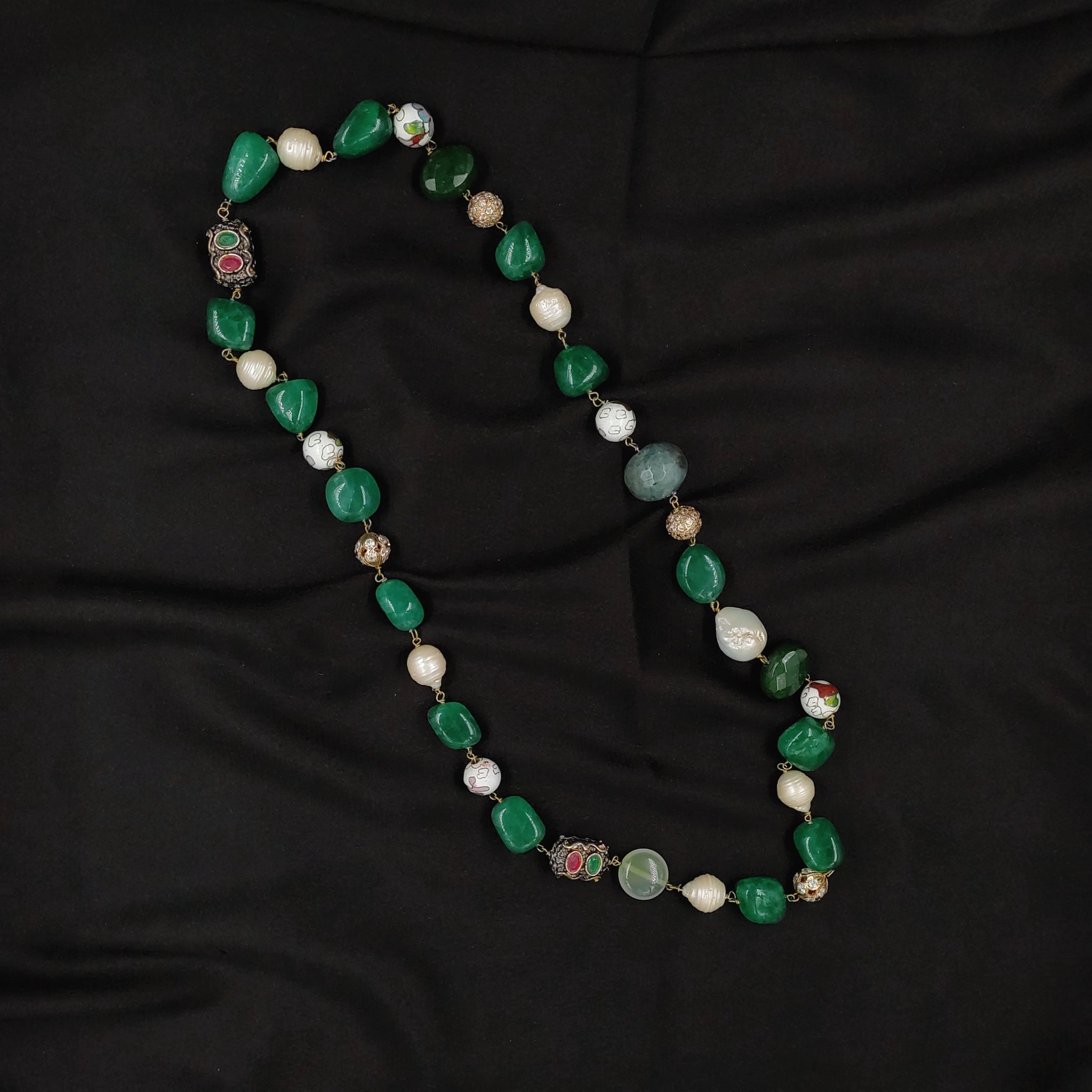 Jade and pearl necklace