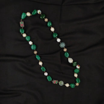 Jade and pearl necklace
