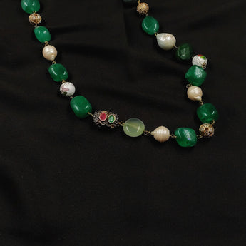 Jade and pearl necklace