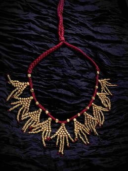 Dokra Choker with Delicate Leaves Pattern
