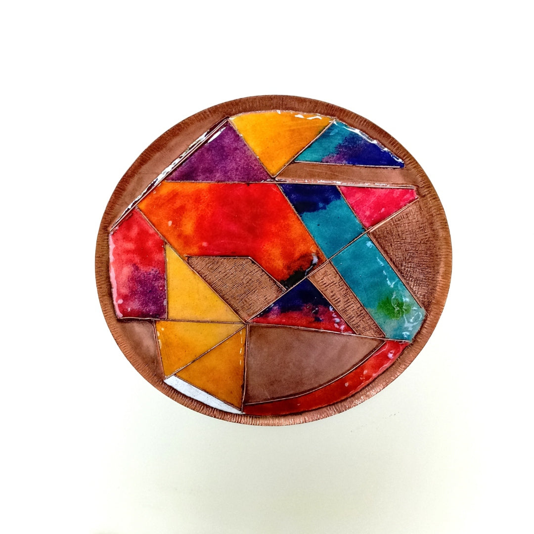 Copper Enamel Wall Plate - Jyamiti