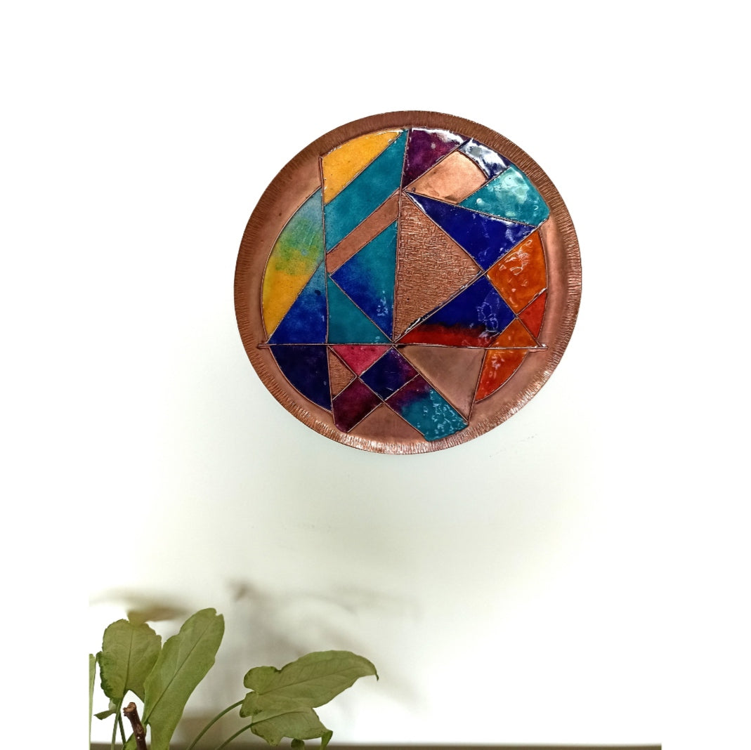 Copper Enamel Wall Plate - Jyamiti