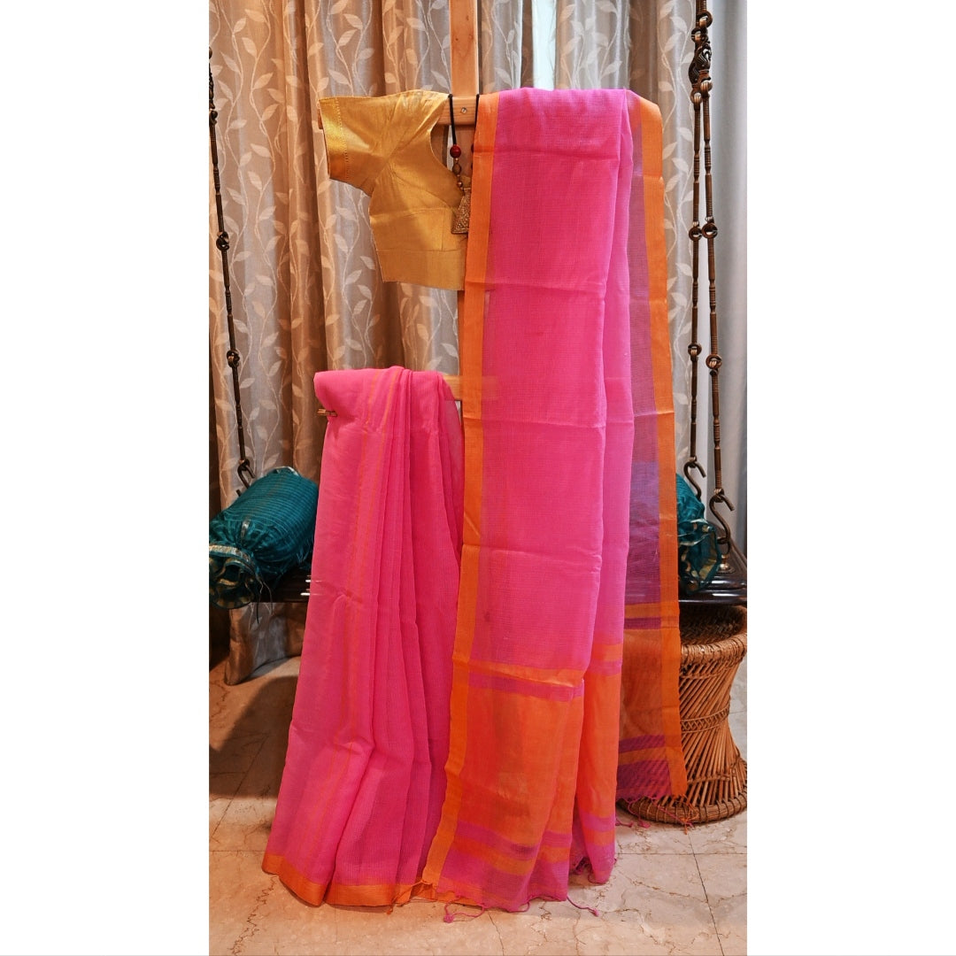 Raha, lightweight pink Kota saree