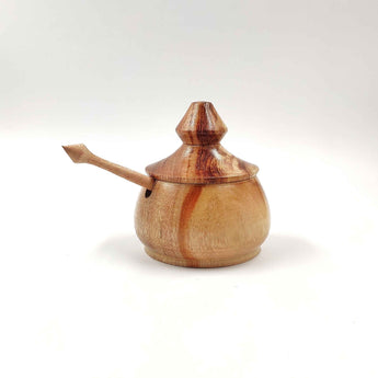 Wooden Mukhwas jar with spoons - Set of 2