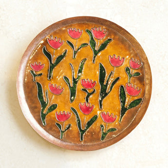 Copper Enamel Wall Plate - Land of Tulips