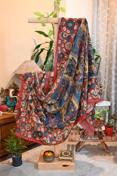 Hand -painted Kalamkari Dupatta with dashavtar