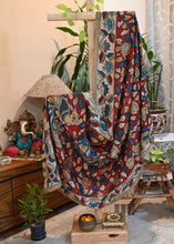 Hand -painted Kalamkari Dupatta with floral print