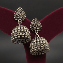 Banjara Jhumkas with Leaf Studs and Silver Beads