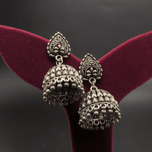 Banjara Jhumkas with Leaf Studs and Silver Beads