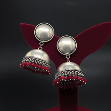 Banjara Jhumkas with Red Beads