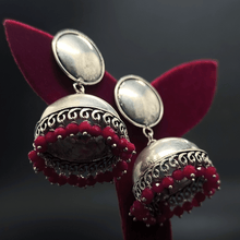 Banjara Jhumkas with Red Beads