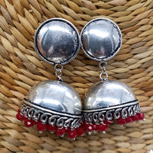 Banjara Jhumkas with Red Beads