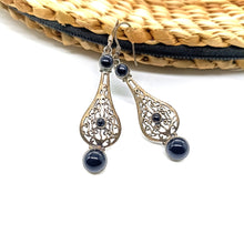 Banjara Danglers with black beads