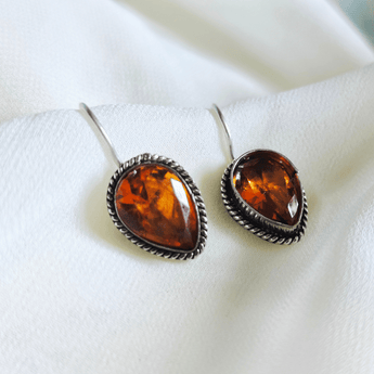 Banjara Danglers with Orange Stones