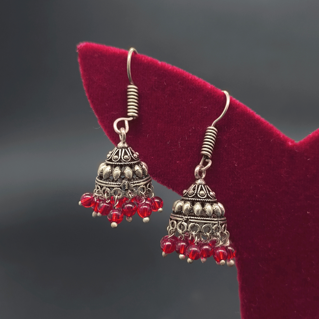 Banjara Jhumki with Red Beads