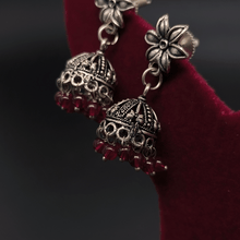 Banjara Jhumki with Studs and Red Beads