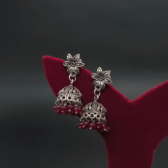 Banjara Jhumki with Studs and Red Beads