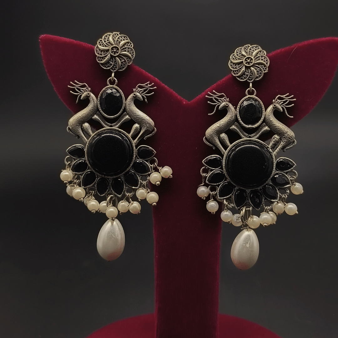 Banjara Statement Earrings with Peacock design