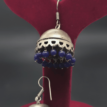 Banjara Jhumkas with Blue Beads