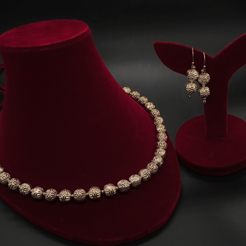 Banjara Necklace with Round Beads and Earrings