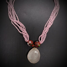Rose Quartz Necklace and Metal Beads