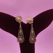 Silver Filigree floral danglers