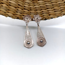 Silver Filigree floral danglers