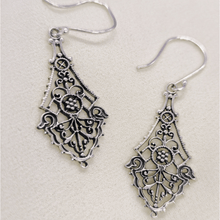 Silver Tribal Diamond Shaped Danglers