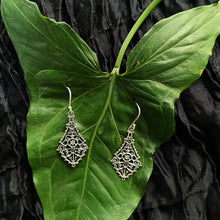 Silver Tribal Diamond Shaped Danglers