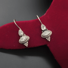 Silver Tribal Zircon Drop Danglers